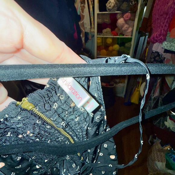 Xhilaration Abstract Fit & Flare Dress - W S, Sweet Black Bloom - Picture 6 of 6